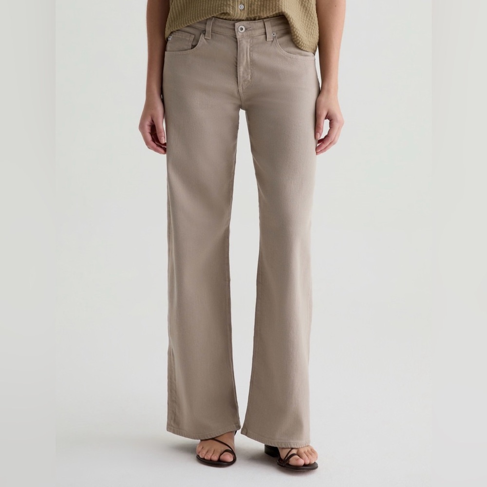 AG Adriano Goldschmied Adria Womens Wide Leg Jeans in Taupe